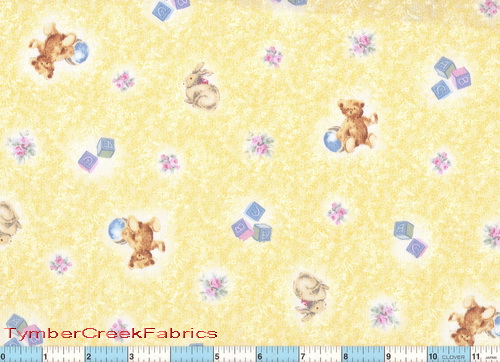 Vintage Nursery Bears Toys Yellow